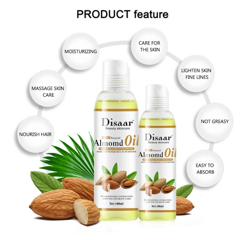 

Almonds Essential Oil Skin Care Anti-Aging Lymphatic Detox Oil SPA Suitable for Body Relaxing Massage Oil