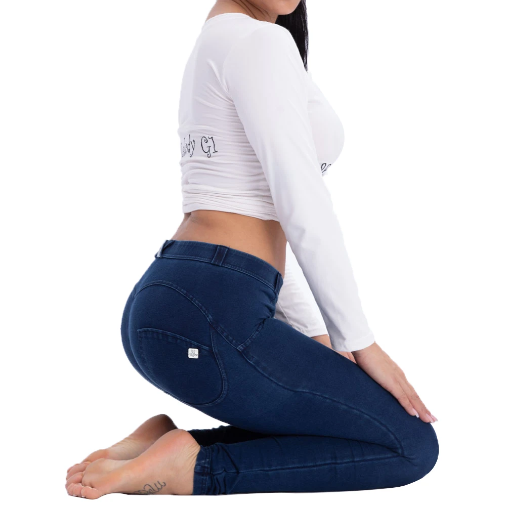 Pantalon de mezclilla azul marino mujer Clearance