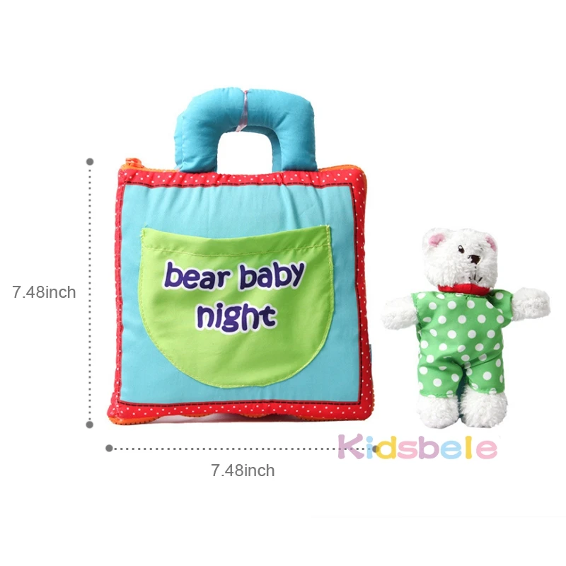 Обучающие Игрушки для раннего развития, Мягкая Книга Dear Baby Night Quiet Book Para Bebe, игрушки для новорожденных, познавательная книга