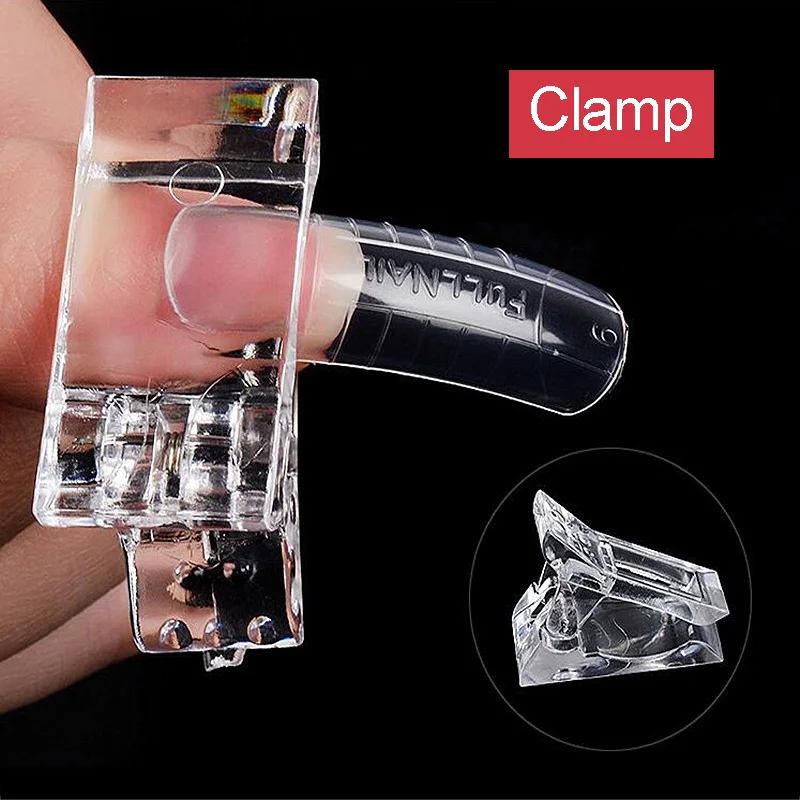 

Fashion Nail Tips Clip Transparent Finger Poly Quick Building Gel Extension Nails Art Manicure Tool Accessories False Nail Cip