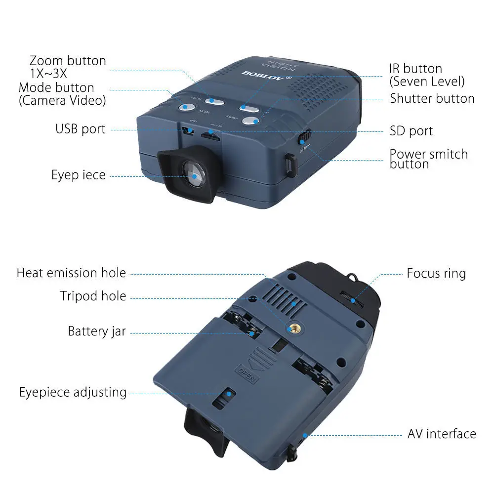  LED Multi-function Night Vision Device HD Digital Day and Night Dual-use Night Vision Infrared Came