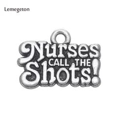 Lemegeton 10 шт. антикварные посеребренные гравированные Подвески медсестры называют снимки! Сообщение профессии подвески