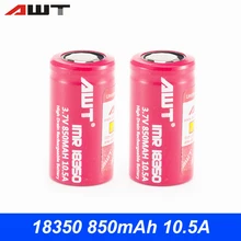 AWT IMR 18350 Rechargeable Battery Mechanical font b Vape b font Box Mod 18350 Battery 850mAh