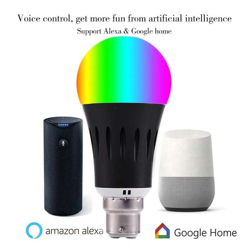 

E27/E26/B22/E14 smart home Wifi light bulbs work with Alexa Google home IFTTT App smart life Control brightness scenes LED bulbs