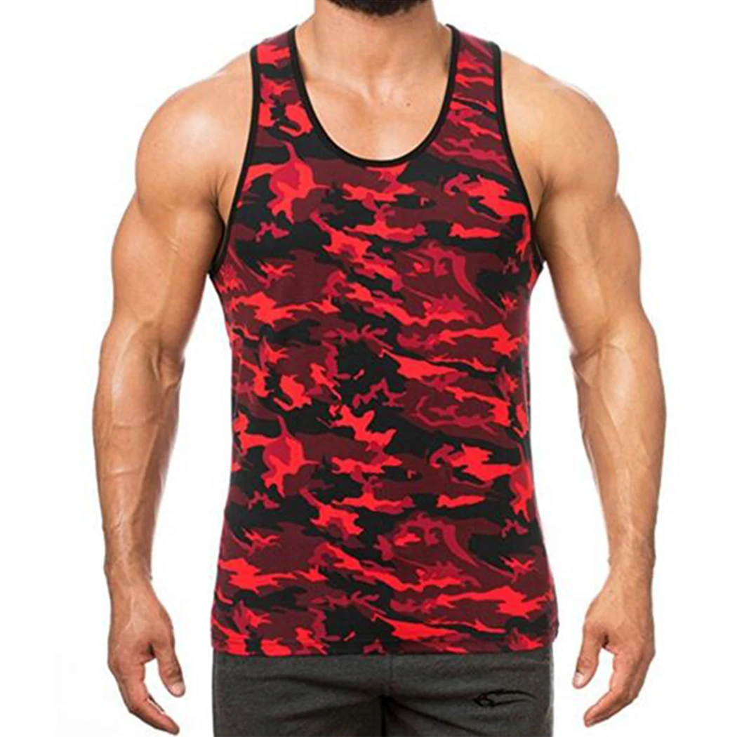 Casual Camouflage Men Tank Top Plus Size Cotton Bodybuilding Fitness