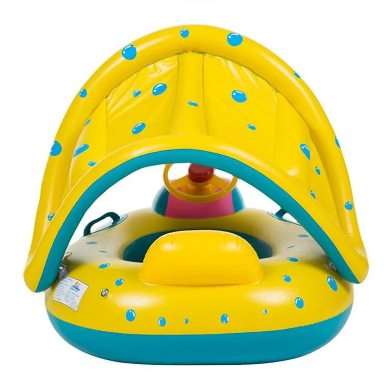 Лето надувной поплавок кольцо для детский солнцезащитный экран Chlidren Seat лодка водяная Ванна игрушка бассейн для младенцев