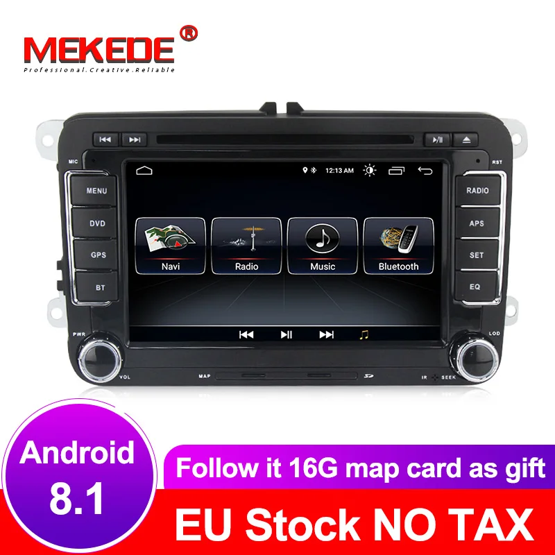 Четырехъядерный Android 8,1 " 2 din автомобильный DVD gps радио плеер для VW golf 5 6 touran passat B6 sharan jetta polo tiguan