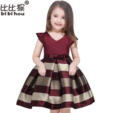 Baby Girls Striped font b Dress b font For Girls Formal font b Wedding b font