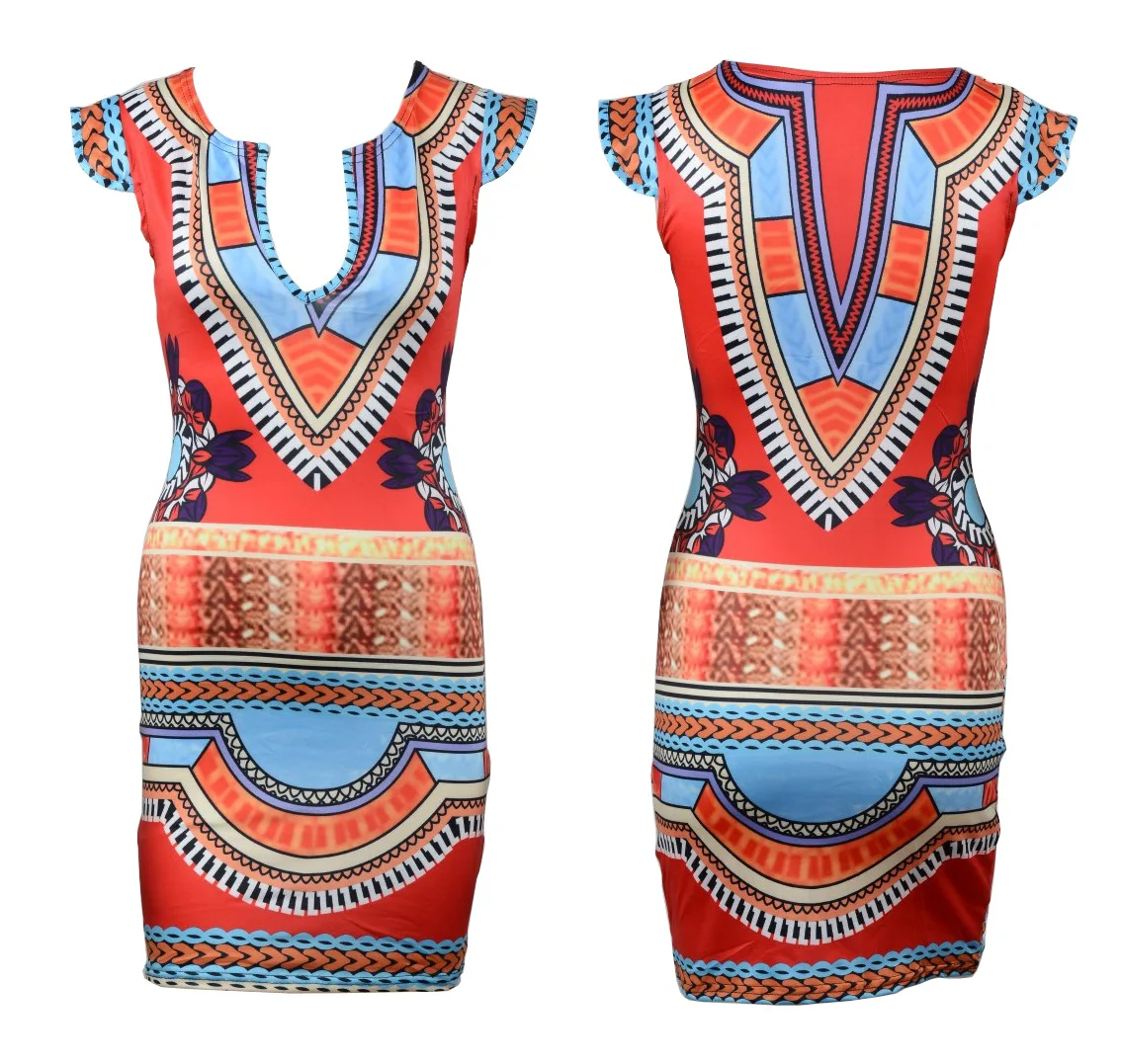 2018 Fashion Bohemia Dresses for Women Summer Dresses One Step Skirt African National wind Print Dress Dashiki skirt Clothes