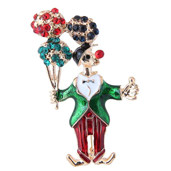 

New Promotion Fashion Christmas Clown Brooches Pins Fashion Items Pin Women Girls Jewelry