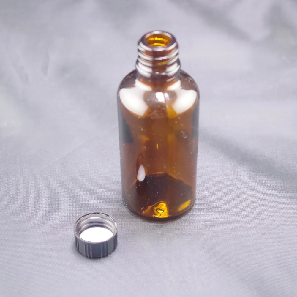 

2pcs 50ml Sample Bottle Brown Glass Screw Top