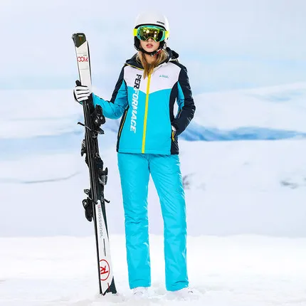 High Experience Women Ski Sets Mountain Skiing Outdoor Winter Warm Sport Suits Ladies Snow Clothing Ski Jacket Female Ski Suit - Цвет: Ski suit 2