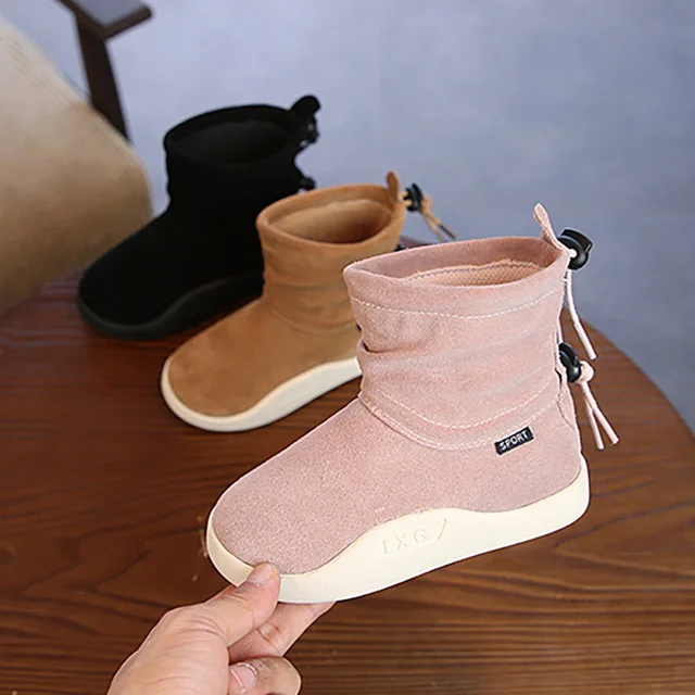 

Children's shoes winter new 2019 children's boots leather boy plus cotton boots to keep warm girls boots kids outdoor sneakers
