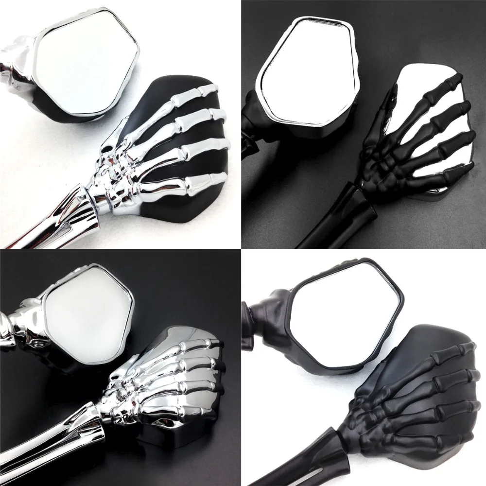 Мотоциклетные боковые зеркала заднего вида с черепом для Harley (8 мм) bike For