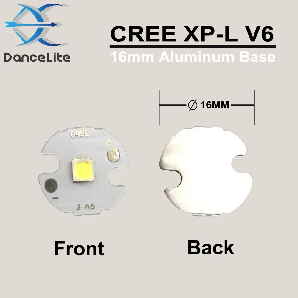 DanceLite 16 мм оригинальный XPL V6/V5 XP-L 10 Вт 6500 К белый свет светодио дный Излучатель Чип