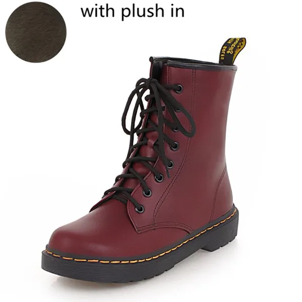 MStacchi/однотонная Обувь На Шнуровке; Женская Классическая обувь; сезон осень-зима; дышащая обувь; Цвет черный, белый; женские армейские ботинки; модная женская обувь для верховой езды - Цвет: Red 1