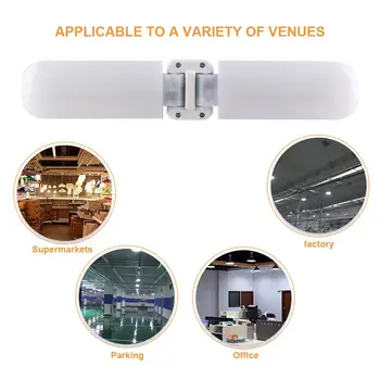 

LED Two-leaf Light Foldable Super Bright Bulb Lamp 30W Constant Current Wide Pressure E27 for Home Warehouse