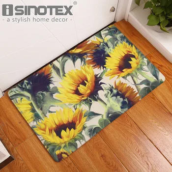 

Sunflower Decorative Floor Mat Kitchen Rugs Hallway Home Entrance Door Mats Carpets Anti-Slip Floral Doormats for Living Room