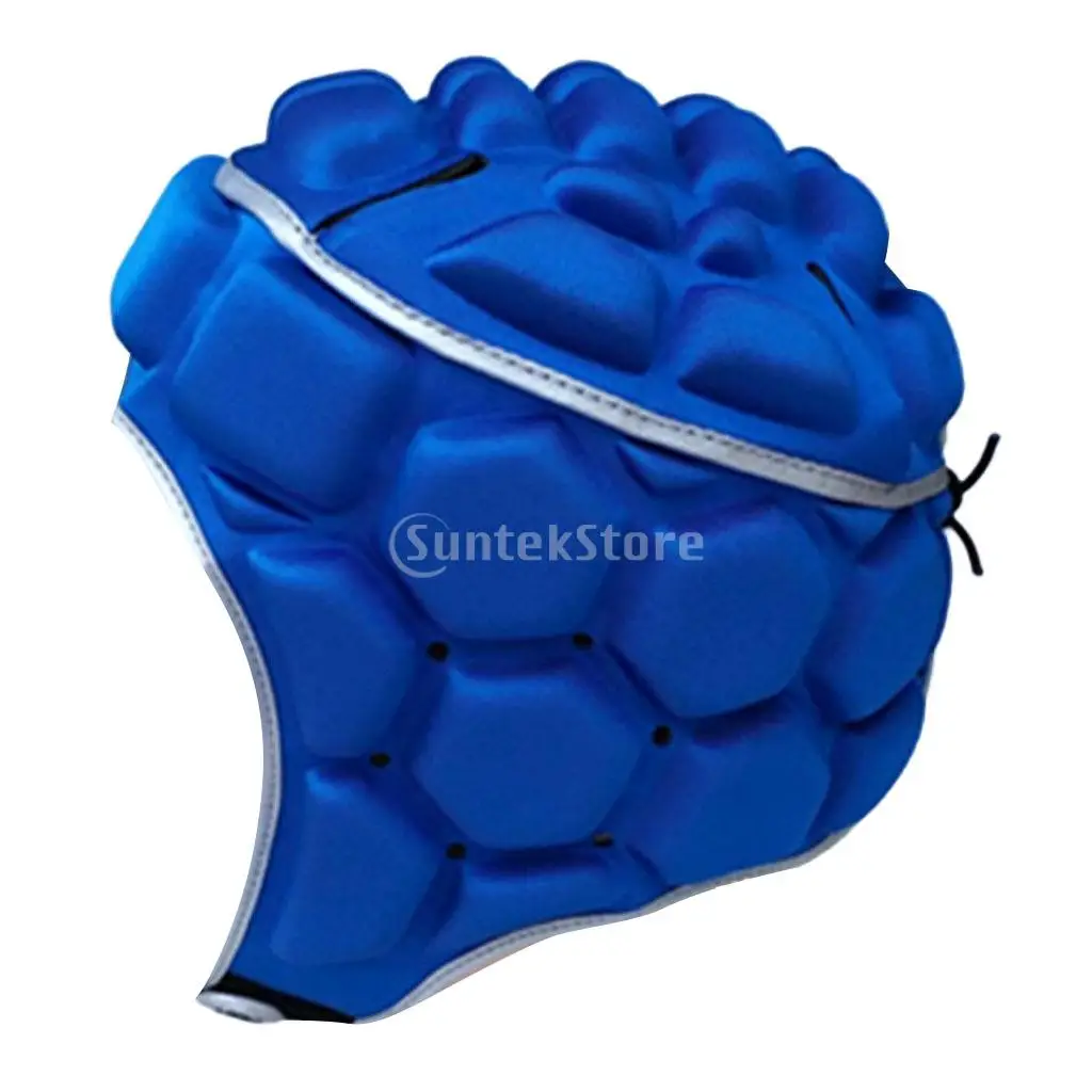 Adult Men's Professional Adjustable EVA Padded Soccer Football Helmet Rugby Goalkeeper Head Guard Protector Hat Gear Equipment