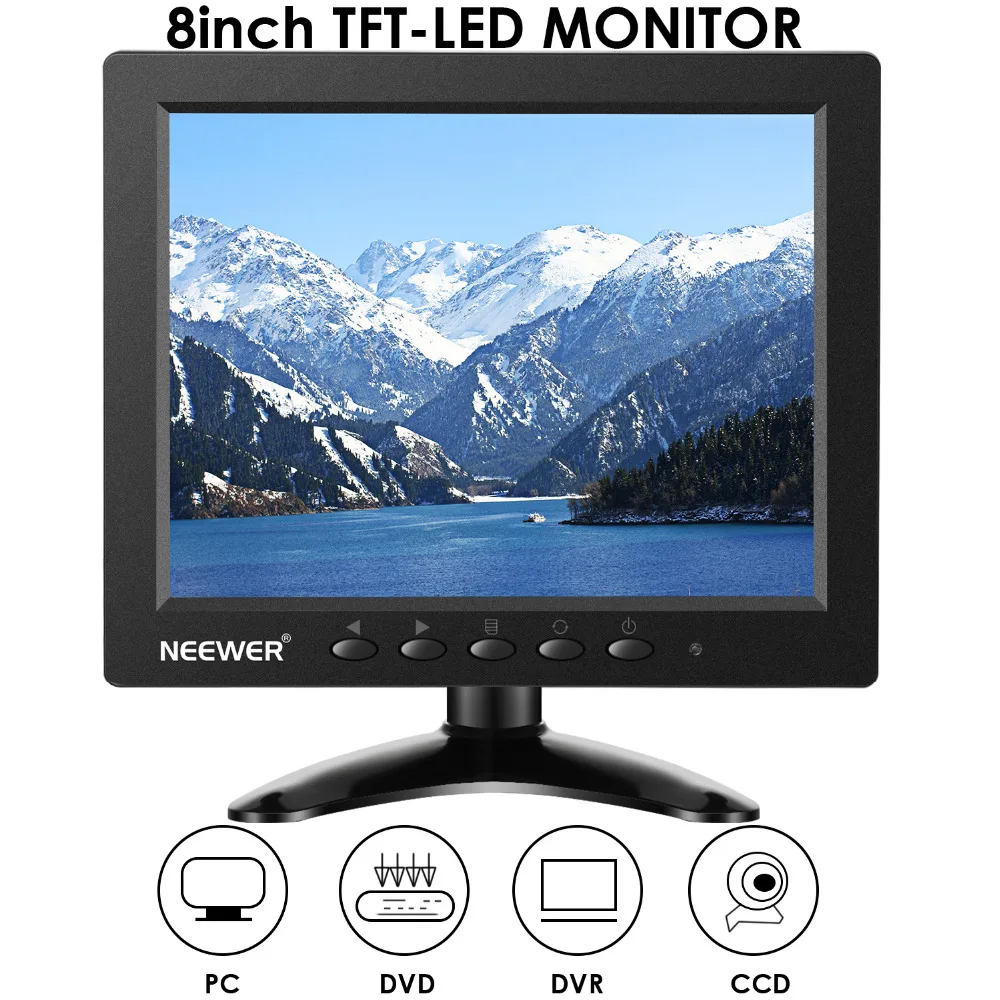 Neewer NW801H 8 дюймов монитор с 4:3TFT LCD экраном 1024x768 разрешение 500:1 контраст HDMI VGA BNC AV
