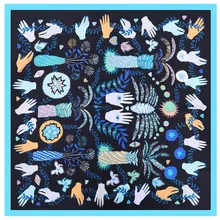 Женский платок Дамский платок девочка шейный платок повязка цветочный узор Карманный квадратный носовой платок ASU001