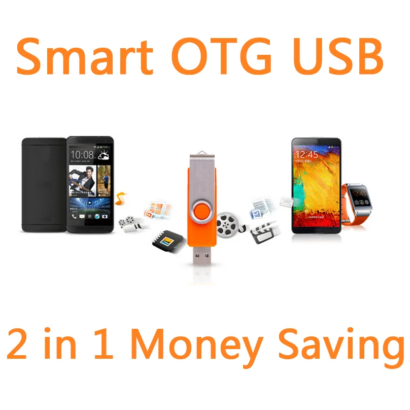 Smart Phone OTG font b External b font Rotation USB Flash Drive 64GB Pen Drive 32GB