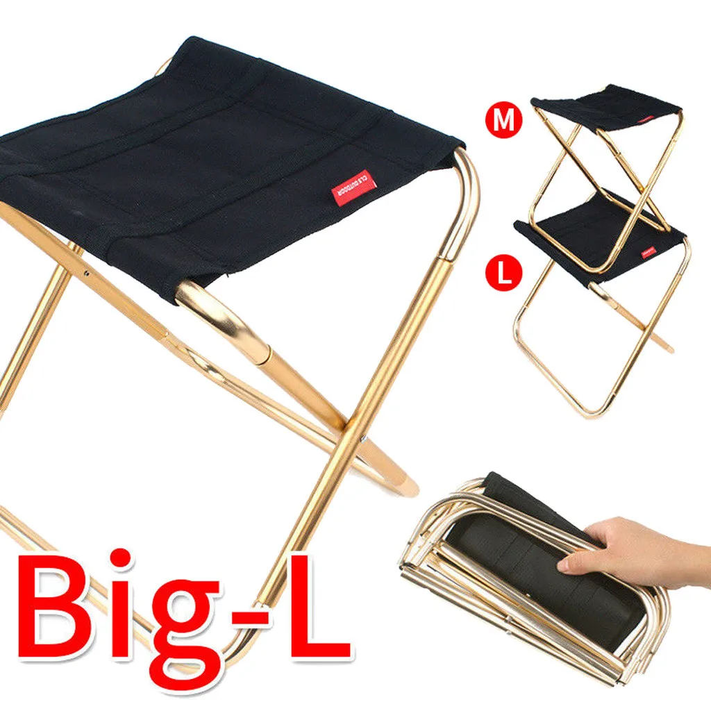 Mini Portable Iron Folding Chair Seat Stool For Fishing Camping Beach Picnic BBQ