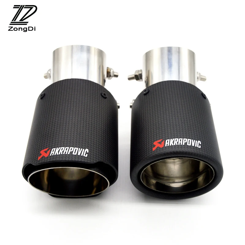 

ZD 1pcs For Mitsubishi Suzuki Ford Focus 2 3 1 Chevrolet Cruze Jeep Cadillac Fiat Akrapovic Carbon Car Exhaust Muffler Tip Pipes