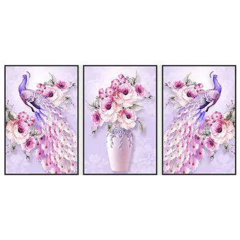 

2019 NEW DIY 5D Diamond Painting Cross Stitch peacock Drawings Pictures of Crystals peony full square Diamond Emboridery Mosaic