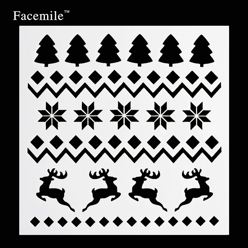 

13*13cm Christmas Coffee Cake Side Decorating Mold Pastry Fondant Cookie Stencil Kitchen Bakeware Template Tool