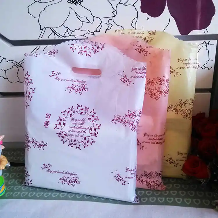 

15*20 20*26 25*35 Plastic Bags Packaging Handle Party Supplies Big Plastic Bags For Shops For Clothes Gift Bag With Handles Bag