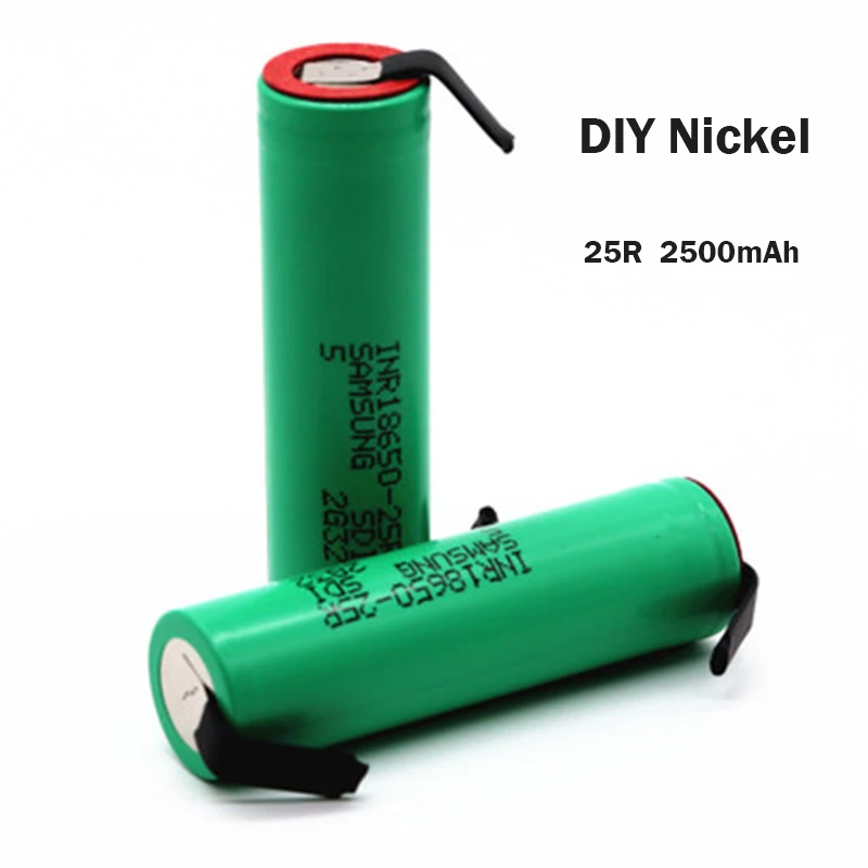 

4Pcs DIY Nickel Battery 18650 Rechargeable 2500mah Battery INR 18650 25R Battery for Electronic Cigarette for Powerbank 10000mAh