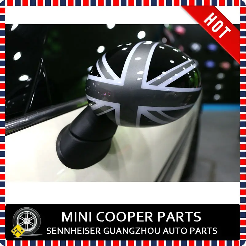 Black Union Jack Style Side Mirror Cover-4
