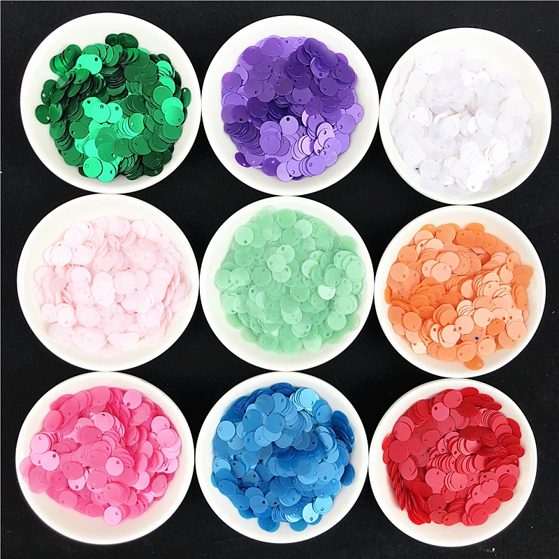 1 Pack Multi Size 6Mm 8Mm 10Mm Platte Ronde Pailletten Matte Glitter Pvc Pailletten Pailetten Voor Vrouwen kleding Accessoires