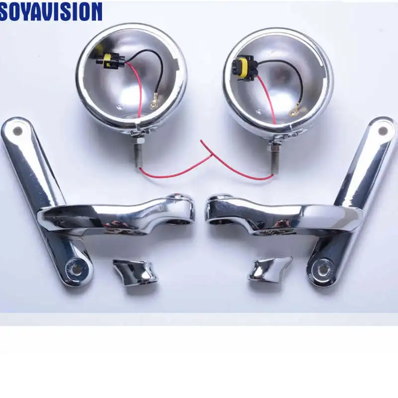

Motorcycle Chrome Auxiliary Lighting Brackets fog light with turn signals For Harley Street Glide FLHX Frame Parts 06-13