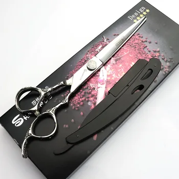 

Sharonds 7 inch hair scissors new purple professional hairdresser scissors Japan 440c salon barber shop cutting scissors razor