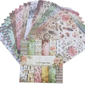 

Multifunction 24 Sheets DIY Scrapbook Vintage Paper Card Making Tools Scrapbooking Pads Paper Paper Craft 6 Inch