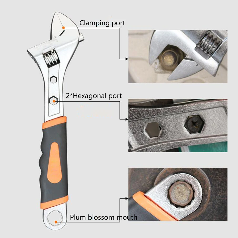 Аппаратные инструменты многофункциональный регулируемый гаечный Ключ отверстие цветка сливы с гаечным ключом 12 дюймов 15 живой открытый конец гаечный ключ комбинированный набор