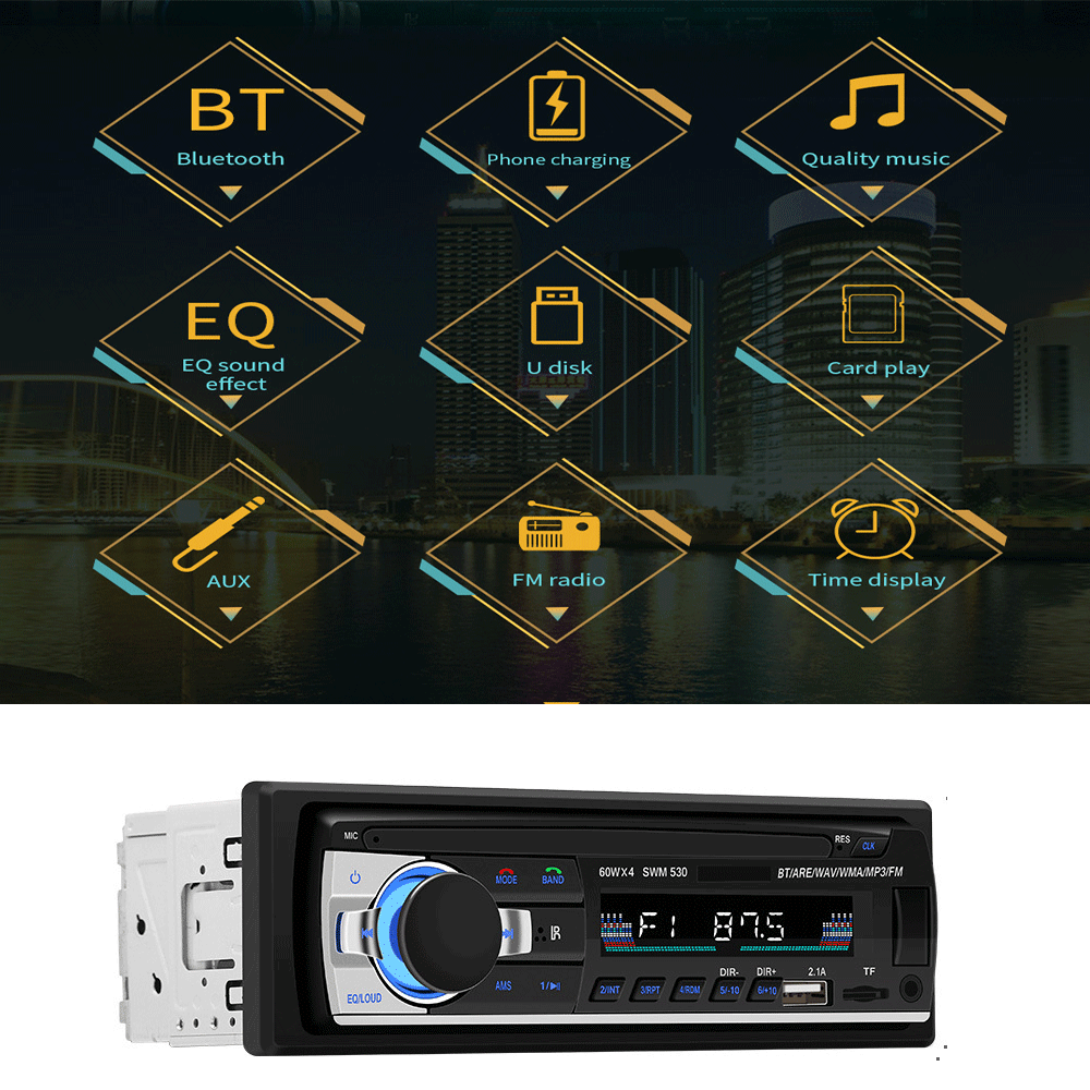 Bluetooth гарнитура для авто радио стерео беспроводной проигрыватель вкладыш MP3/USB/SD/FM/AUX-IN USB Автомобильный MP3-плеер 3C14