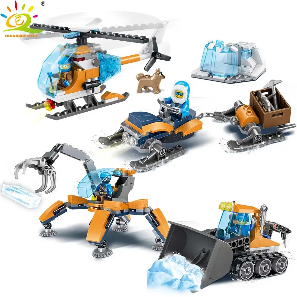 

378pcs Arctic Snowmobile Ice Crawler Building Blocks Compatible Legoingly City rescue Bricks Explorer figures toys for Children