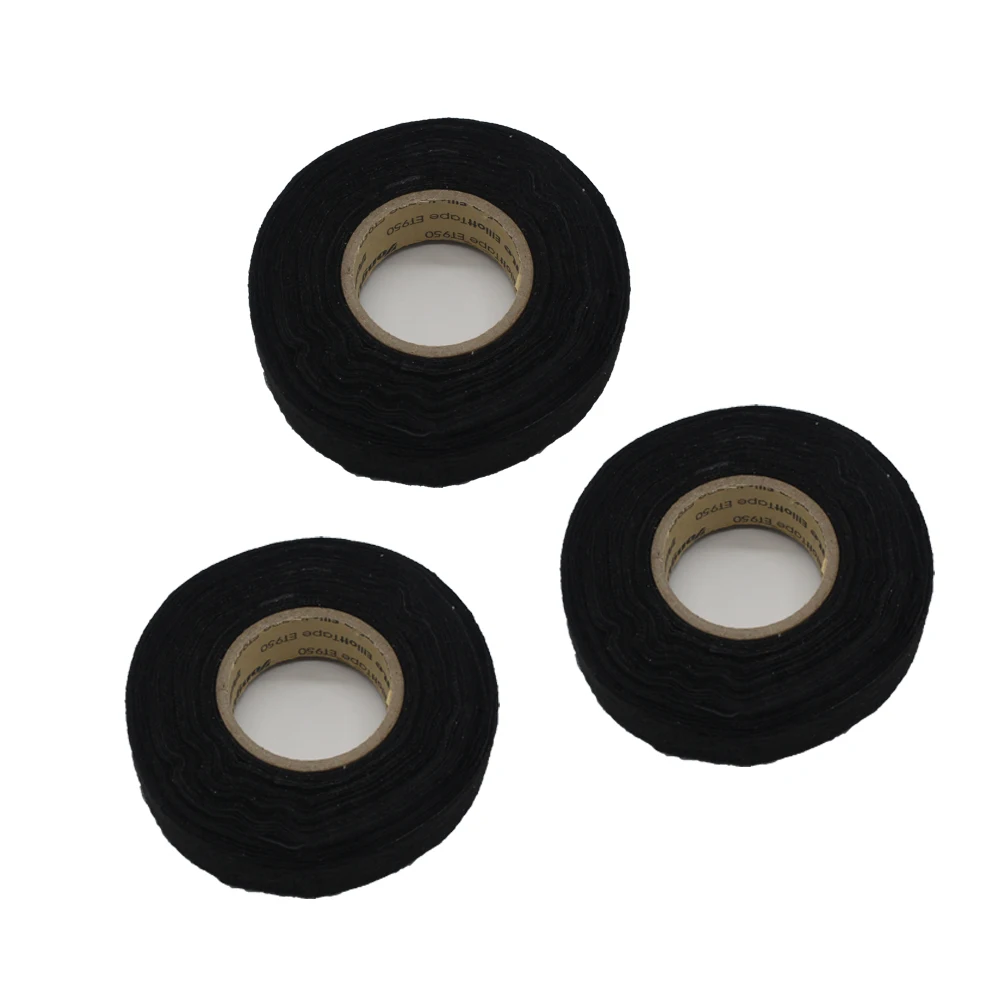 3pcs/lot 19mm*15M Wiring Harness Velvet Cloth Tape For Car Automotive Heat Resistant Soft anti