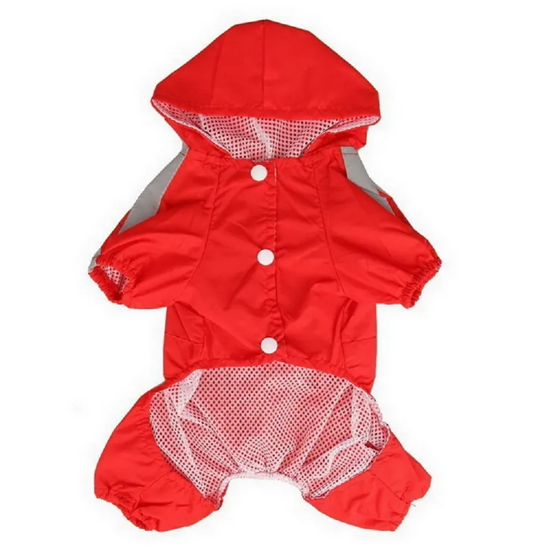 Free Shipping Lovely Pet Dog Raincoat Jacket Puppy Waterproof Rain Cap