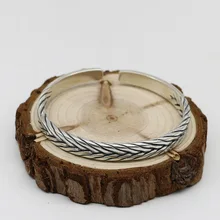 Япония и Южная Корея S925 стерлингового серебра мужские и женские Ретро тайский серебряный твист модные аксессуары открытые браслет