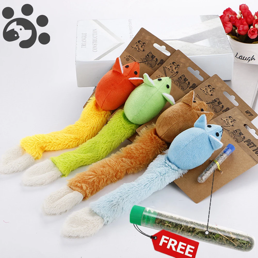 

Cat Toy with Free Catnip Plush Soft Pet Toys for Small Puppy Cat Interactive Mice Mouse Toys Funny Kitten Training Toys TY0019