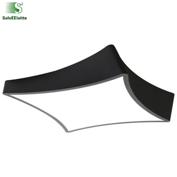 

Modern Irregular Shape Dimmable Lustre Led Ceiling Lamp for Bedroom Paint Black / White Metal Acrylic Led Ceiling Light Fixture