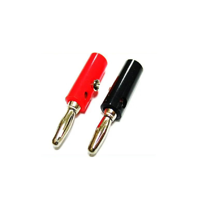 

Free Shipping 100pcs/lot 4mm Banana Plug Connector Jack Screw-type Banana Head Black and Red Color