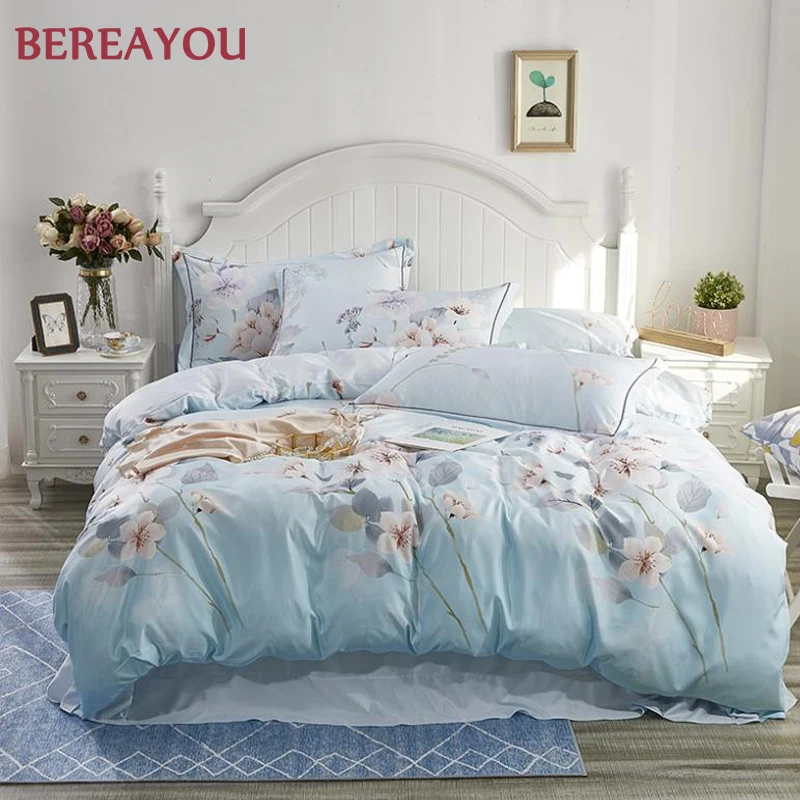 Комплект постельного белья Tencel 4 шт. роскошный комплект с винтажным принтом