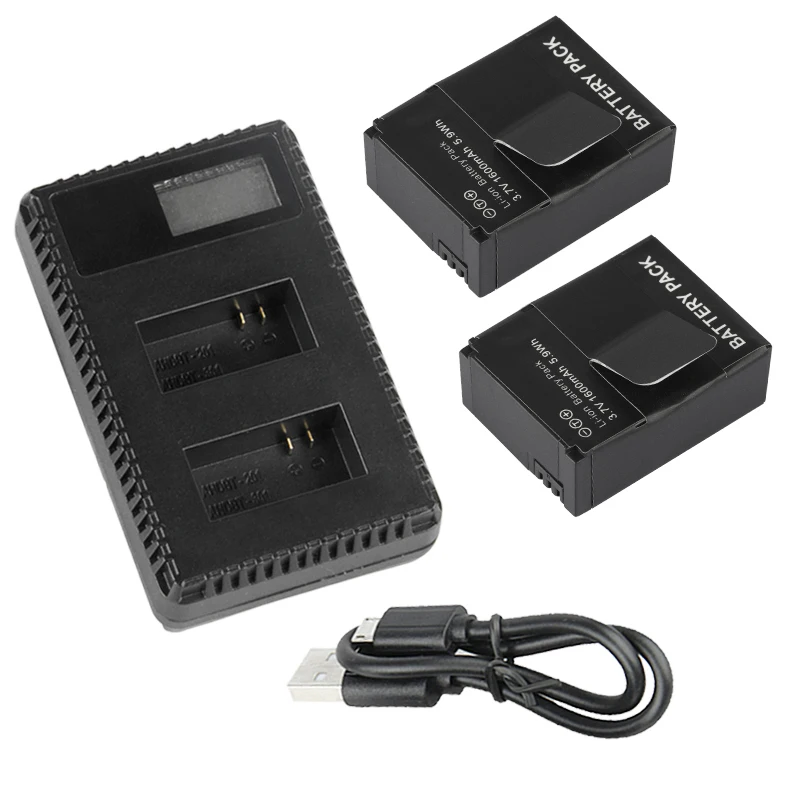 

Replacement Battery & LCD Dual Slim Charger for GoPro AHDBT-201, AHDBT-301, AHDBT-302, Gopro3 and GoPro Hero3+, Hero3, HD Moto