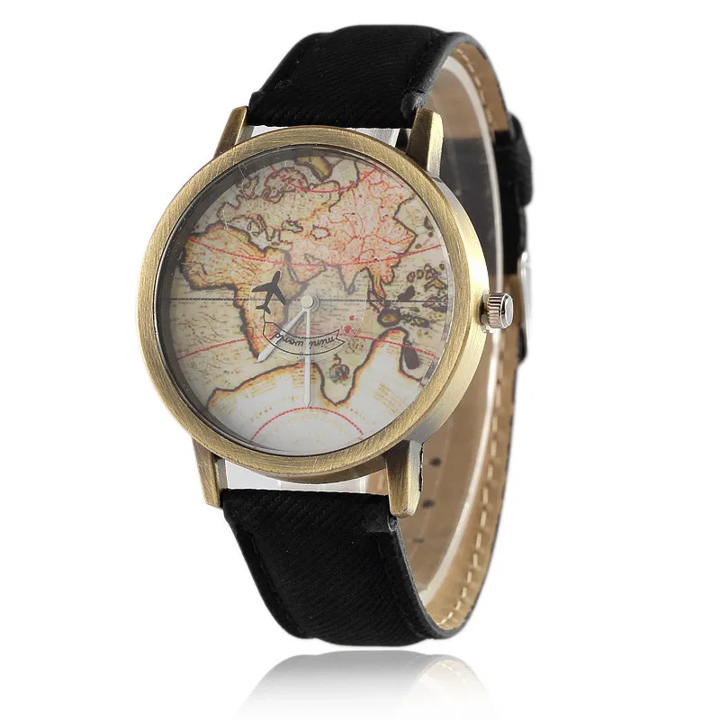 nova moda дизайн ретро mapa plano de fundo do aviao destino direto mapa rodoviio modelos reloj hombre роскошные часы