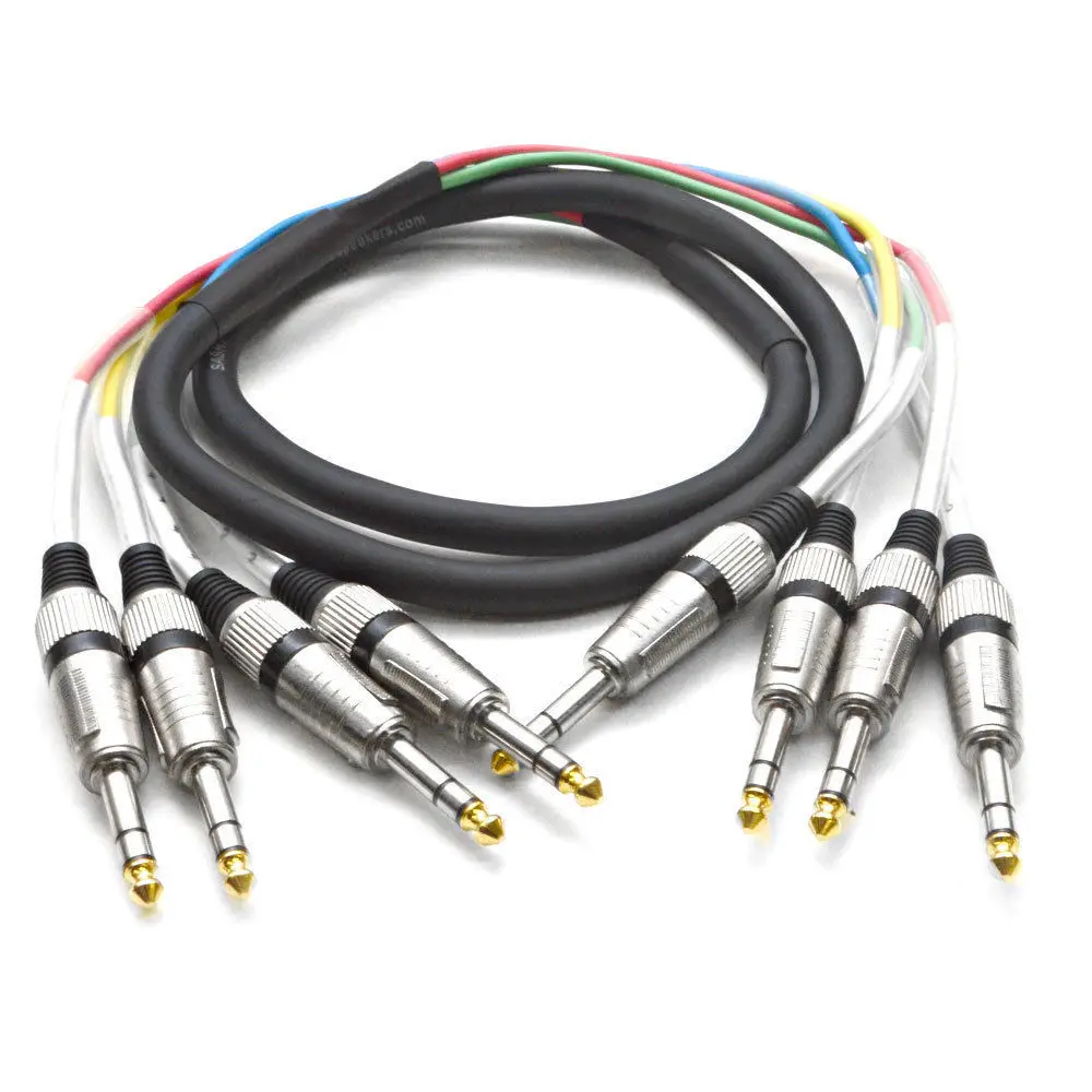 6 Pack of 3 Foot White XLR Female to 1/4 Inch TRS Patch Cables SATRXL-F3White-6Pack Seismic Audio 3 Professional Audio Balanced XLR-F to 1/4 Patch Cords 